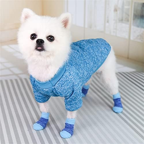 Meias Rongxi Socks Set Puppy Puppy Dog de 4 peças Anti-Slip Dog Meias com Proteção ao Clip Dog Anti-Slip Fuzzy Duds