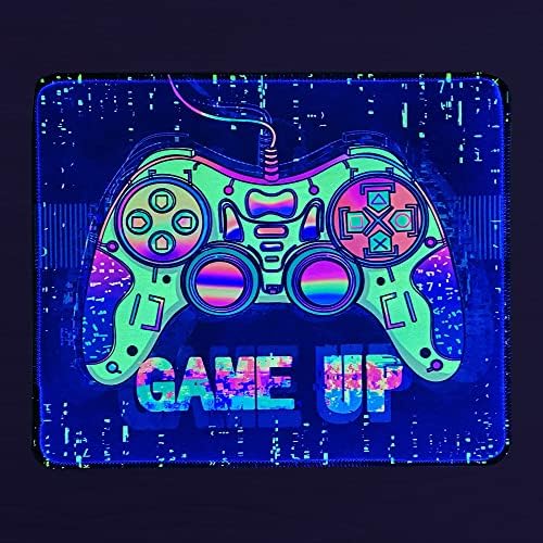 KMKICME Blacklight Gaming Mouse Pad UV Gamer Square Mouse Pad Glow In The Dark Black Light Neon Non-Slip Computer