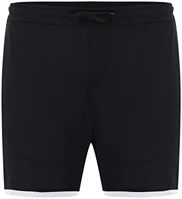 Mens Gym Workout Shorts com bolsos com zíper, shorts atléticos respiráveis ​​e respiráveis ​​de ajuste seco para corrida para execução