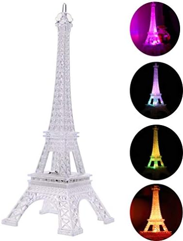 Solustre Eiffel Tower Light estátua acrílica Eiffel Tower Night Light, mini lâmpada colorida da lâmpada de led de torre Eiffel
