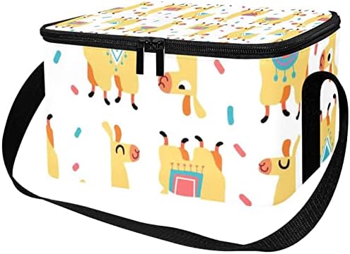 Bolsa de entrega de alimentos de desenho animado de alpacas fofo, bolsa de supermercado isolada | Zíper duplo