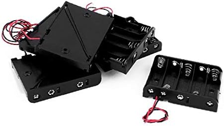 X-Dree 5pcs Black Electric 5 Slot Recipler Caixa da caixa de recipiente para 5x1.5V AA Bateria (5pcs Black Box Portautensili Con 5 slot por Contenitore 5x1,5V AA