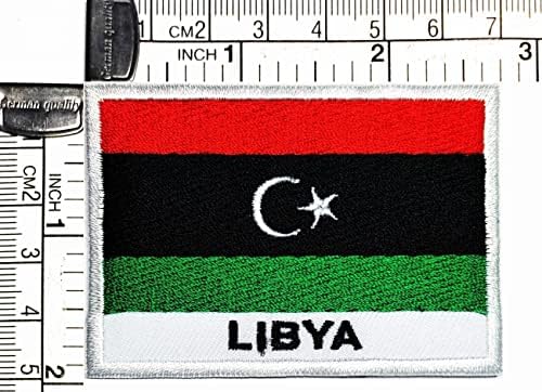 Kleenplus 1,7x2,6 polegada. Patch de bandeira da Líbia Country nacional bandeira bordada Apliques de apliques Patches de jaqueta diy camiseta jeans hat figurm emblem