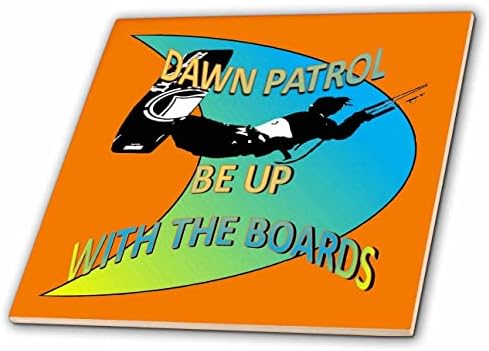 3drose Dawn Patrol - Seja com as placas ombre amarelo azul de kitesurf - azulejos