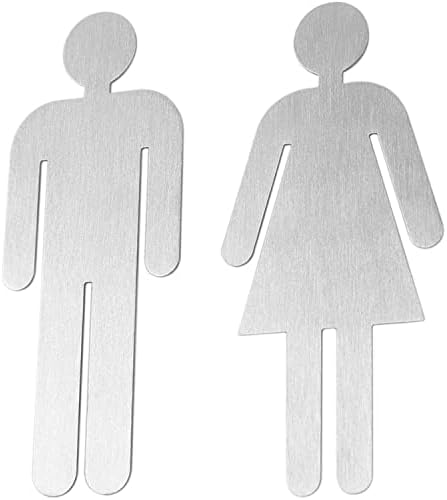 Sinais de banheiro Bamodi para senhoras e cavalheiros - placas de porta definidas para banheiros - 5 cm x 11 cm Auto -adesivo