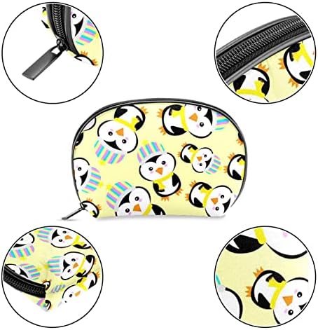 Tbouobt Bolsa cosmética para mulheres, bolsas de maquiagem Bolsa de higiene pessoal espaçosa presente de viagem, desenho animado Penguin com chapéu