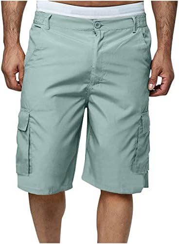 Ozmmyan shorts de carga masculina casual bolso de bolso externo de algodão shorts shorts sólidos ripstop relaxado para caminhada calças curtas