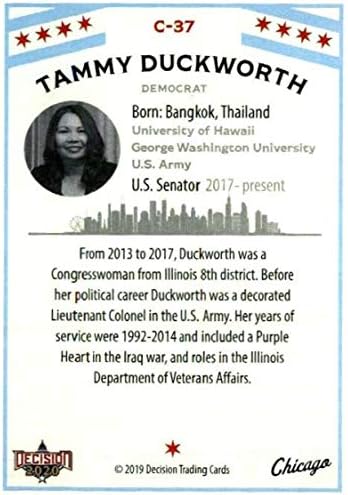 2020 Decisão de folhas de Chicago Política #C37 Tammy Duckworth Trading Card