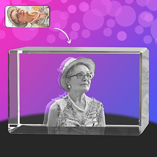 Foto de cristal 3D personalizada esthqética, foto de cristal 3D personalizada, foto gravada a laser dentro de cristal,