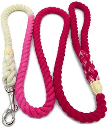 Sier 5ft ombre corda cão coleira trançada algodão pesado for forte durável multicolorido