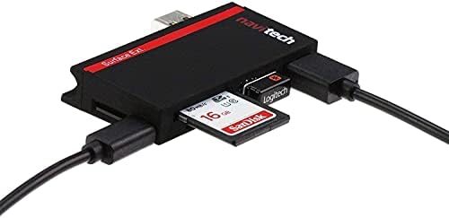 Navitech 2 em 1 laptop/tablet USB 3.0/2.0 Adaptador de hub/micro USB Entrada com SD/micro sd leitor de cartão compatível com HSW 10.1