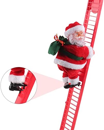 Nortix Electric Climbing Santa Christmas Toys Christmas Creative Decoration With Music Holiday Party Home Door Wall Decoração