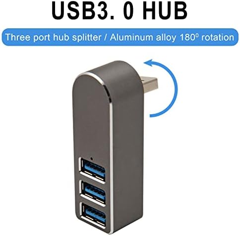 7ZH 3-porta alumínio Mini USB 3 0 Hub [90 °/180 ° Rotativo]