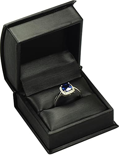 Caixa de anel para proposta de engajamento de casamento em cor preto de luxo toque macio PU couro de arco em forma de