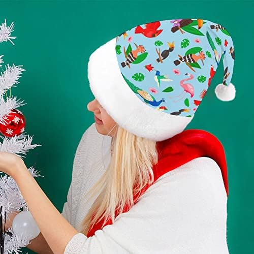 Tropical Birds Jungle Summer Christmas Hat de Chapéu Personalizado Papai Noel Decorações de Natal engraçadas
