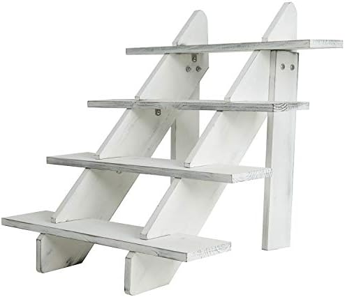 Mygift Display Stand - Vintage White Wood Collectible Stair Stair Retail Riser, Stand Cupcake Sobersert