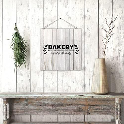 Placa de paletes de madeira placa decorativa sinal de cozinha placa pão pão sinal de madeira motivacional com dizendo que bem