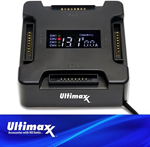 Ultimaxx Battery Charging Hub para DJI Mavic Pro com tela LCD - carrega até 4 baterias; Requer carregador de bateria Mavic