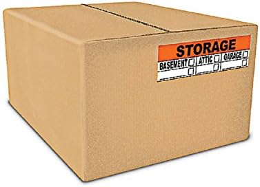 Marca Office Depot Rótulos de armazenamento permanente de salão neon laranja, pacote de 50