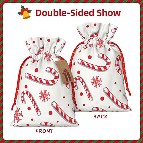 Sacos de presentes de natal de traços de natal-Candy-Candy-Cane apresenta sacos de embrulho de sacos de embrulho de presentes de natal, bolsas médias