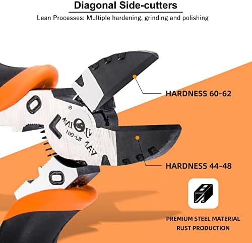 VanJoin Cutting Cutting Cutting Cutting Felters, cortadores de arame de 6,5 polegadas com alicates de corte de mola