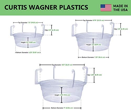 Curtis Wagner Plastics Plant Planting Basket Basket Pains - Clear, redondo plástico fino em plástico interior externo