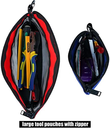 Melotough Zipper Utility Tool Bag ， Smits Zipper Sacos/Organizador de armazenamento da bolsa de ferramentas multiuso com janela de malha +