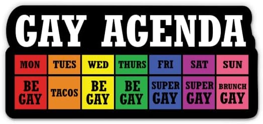 Adesivo da agenda gay - adesivo de laptop de 3 - vinil à prova d'água para carro, telefone, garrafa de água - Decalque