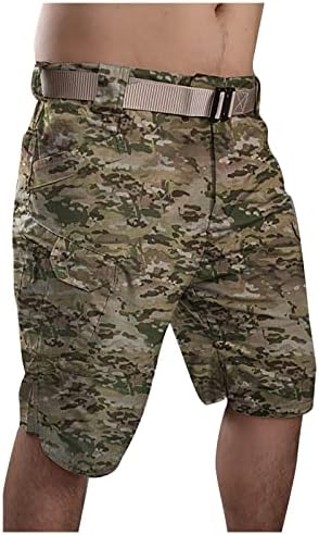 Shorts de carga de camuflagem para homens Casual Multi Pocket Military Short Relaxed Fit Camouflage Shorts sem cinto
