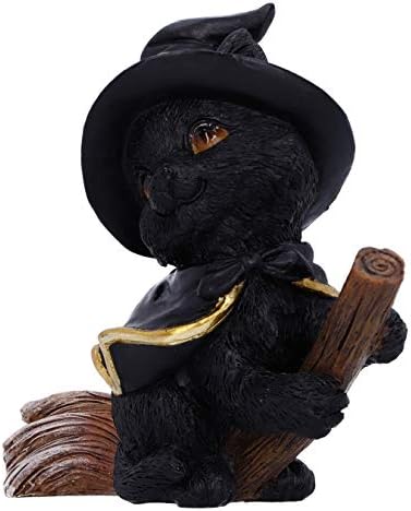 Nemesis agora Tabitha Small Witches Family Black Cat and Broomstick Fatuine, 11cm