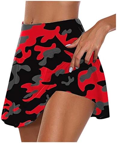 Skorts Saias para mulheres com cintura alta shorts fluidos 2 em 1 Skorts de tênis Saias de tênis com shorts mini