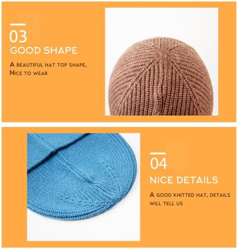 Lilacia Unissex Beanie Knit Cuffed Hat for Men/Women Assista Capinho do crânio da borda de chapéu