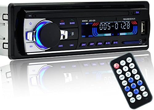 Polarlander Car Radio Radio Audio USB/SD/MP3 Player Receptor Bluetooth Hands-free com controle remoto preto 1 DIN