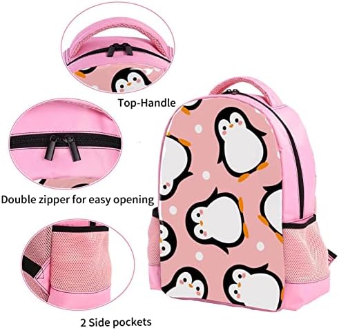 Mochila de viagem VBFOFBV, mochila de laptop para homens, mochila de moda, Polca de animais de pinguins de animais Polinhas rosa