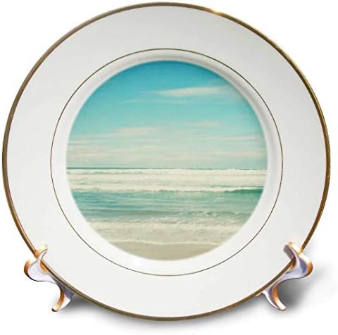 3drose cp_164479_1 gentil ondas oceanes praia tem temas de porcelana placa de porcelana, 8 polegadas
