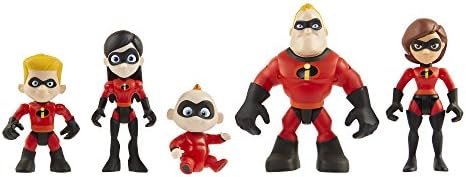 Os Incredibles 2 Family 5-Pack Junior Supers Action Figures, aproximadamente 3 de altura