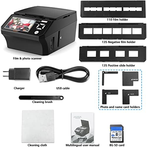 Foto de Kedok, NameCard, slide e scanner negativo com tela grande LCD de 5 , filme e slide digitalizer-Convert 35mm, 110