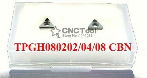 FINCOS 2PCS TPGH080202 / TPGH080204 / TPGH080208 Inserções de diamantes CBN, inserções de moagem de carboneto, inserção de