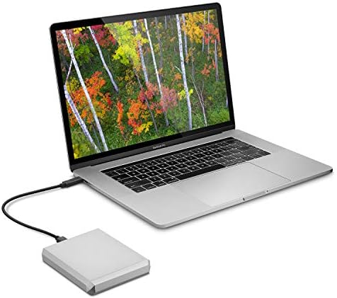 Lacie Mobile Drive 5TB disco rígido externo portátil HDD-Moon Silver USB-C USB 3.0, para Mac e PC Desktop, 1 mês Adobe CC