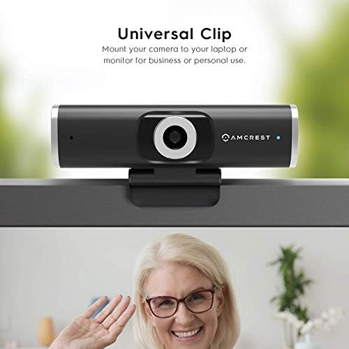 Webcam AMCREST 1080P com capa de privacidade e microfone omnidirecional, câmera USB da Web Cam, Computador HD Streaming Webcam