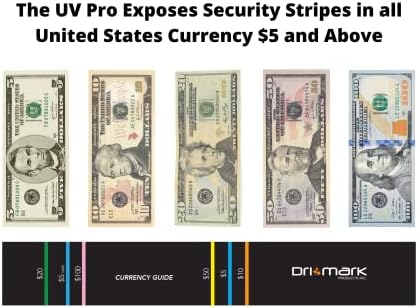 DRI Mark UV UV Pro Proprietário de lanterna UV Document Fraud & International Falced Money Detecção - Detecta urina de estimação, manchas e limpeza - perda e proteção contra fraudes - baterias incluídas