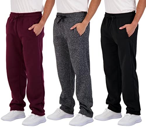 3 pacote: lã de tecnologia masculina ativa atlética Casual Casual Bottom calça de moletom com bolsos