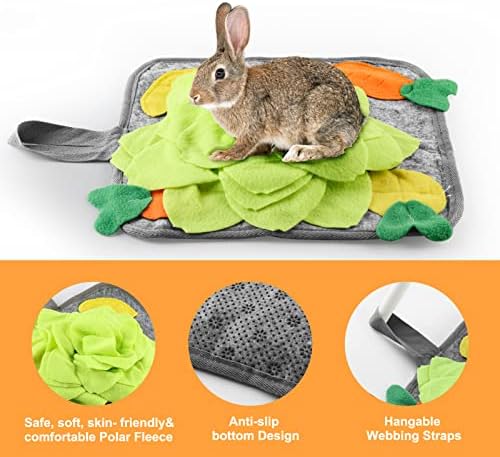 LOPERDE RABBIT FORREAGET TAT, brinquedo de coelho 11,8 x11.8 Rabbits Snuffle Machine lavável Polar Fleece Funny