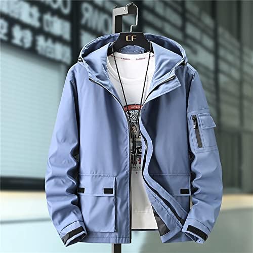 Jaquetas e casacos de roupas e casacos da ADSSDQ Mens, Escola com Cap Jacket Men Fal