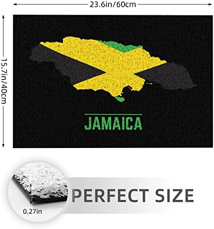 Jamaica Flag Jamaican Mapa Doormat 16x24 em tapetes de chão de tapete para o banheiro de escritório em casa Banheiro