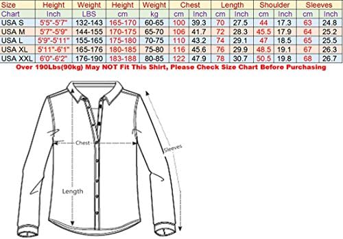 Jeansian Men Slim Fit Mangas longas Button casual Down Dress camisetas 8397