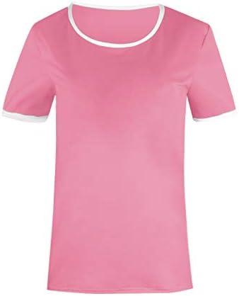 Kaniem Womens Tops Ringer camiseta camiseta de retalhos sólidos camisa sli