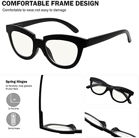 Eyekepper 4-Pack Progressive Multifocus Reading Glasses for Women Half Moon Multifocal Readers +1.0