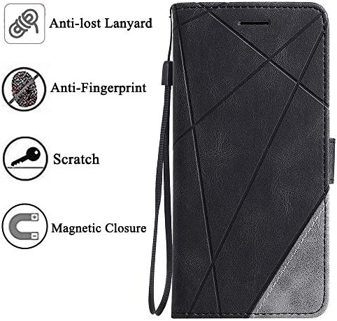 ASUWISH compatível com a caixa da carteira Samsung Galaxy A21S e da tela de vidro temperado Protetor de couro de lasca de lasca