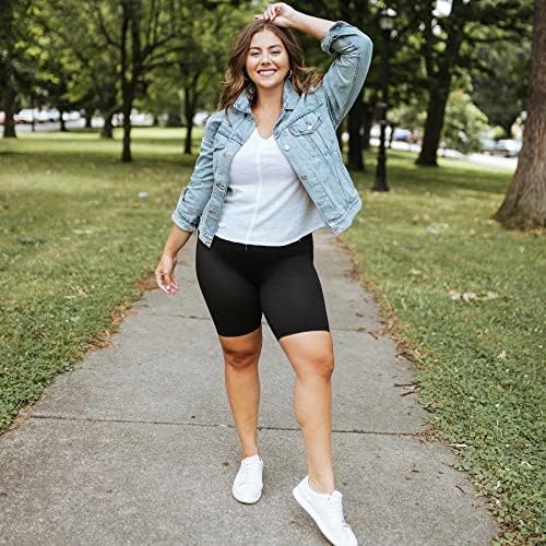 FullSoft 2 pacote de shorts de bicicleta de tamanho grande para mulheres de alta cintura alta